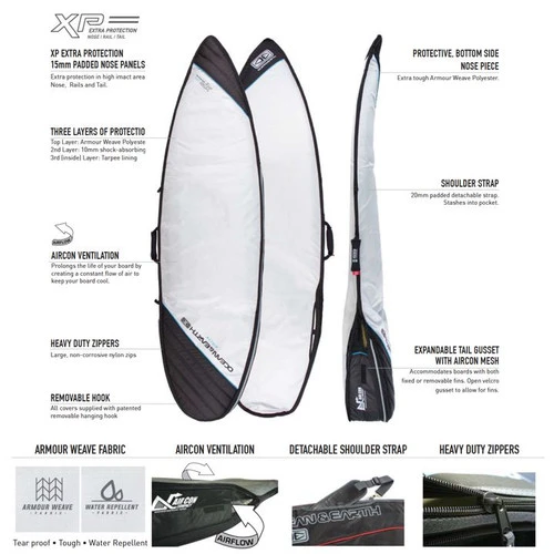 Aircon 10mm Shortboard Surfboard Cover | Padded Board Bag | Surf Travel | Surfboard Carry Bag 2 Aircon 10mm Shortboard Surfboard Cover | Padded Board Bag | Surf Travel | Surfboard Carry Bag - Image 2