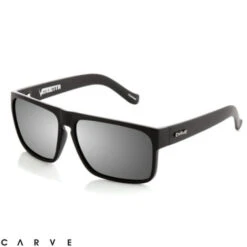 Carve | Vendetta | Sunglasses | Adult | Matt Black | Grey Polarised With Silver Mirror Lens | Eye Wear | Sunnies