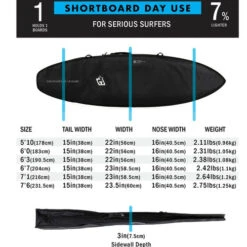 DT2.0 Shortboard Day Use Cover | Creatures Of Leisure | Medium To High Protection -FCS Store Buy Creatures of Leisure Surfboard Shortboard Cover DT2.0 Online Australia Surf Shop Dimensions 17209.1613389908