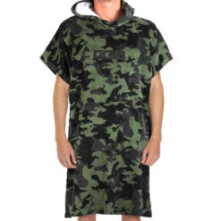 FCS Youth Hooded Towel Poncho | Green Camo | Surf Beach Towel Hoodie | New Season Release | FCSII