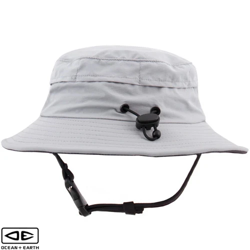 Ocean And Earth | Men's Bingin Soft Peak Surf Hat | Light Grey | Water Sports Hat With Chin Strap 2 Ocean And Earth | Men's Bingin Soft Peak Surf Hat | Light Grey | Water Sports Hat With Chin Strap - Image 2