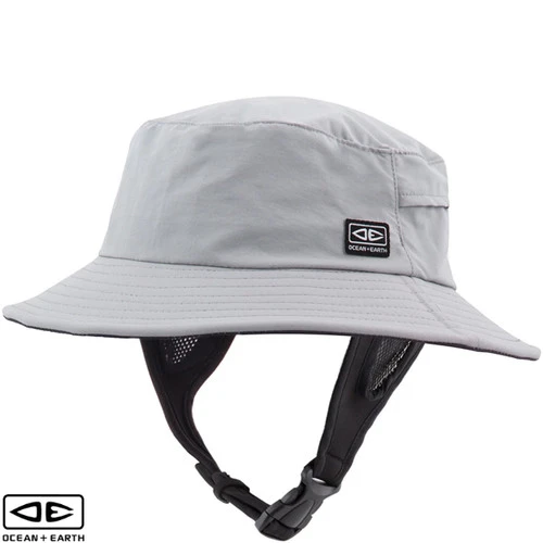 Ocean And Earth | Men's Bingin Soft Peak Surf Hat | Light Grey | Water Sports Hat With Chin Strap 1 Ocean And Earth | Men's Bingin Soft Peak Surf Hat | Light Grey | Water Sports Hat With Chin Strap