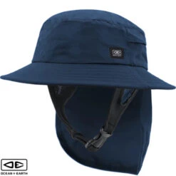 Indo Stiff Peak Surf Hat | Navy Blue | Sun Protection For Surfing | Ocean And Earth