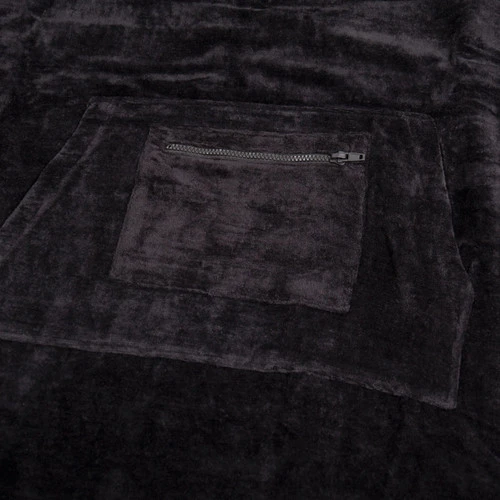 Men's Corp Hooded Towel Poncho | Black | Guys Surf Beach Poncho | Ocean And Earth 2 Men's Corp Hooded Towel Poncho | Black | Guys Surf Beach Poncho | Ocean And Earth - Image 2