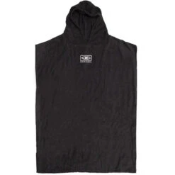 Ocean And Earth | Priority Lightweight Mens Hooded Towel Poncho | Black | Guys Surf Poncho