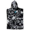 Youth Hooded Towel Poncho | Black/ White | Groms | Kids | Creatures Of Leisure