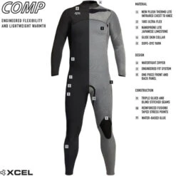 XCEL | Comp Wetsuit Steamer 3/2mm | Chest Zip | Xcel Wetsuits | Surfing Wettie -FCS Store Buy XCEL Comp 4 3mm Steamer Wetsuit Online Surf Shops Australia Internal Construction 24083.1683272813