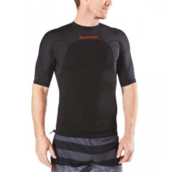 Dakine Storm Snug Fit Short Sleeve UV Padded Rashguard | Surfing Rashie | Surf Rash Vest | Black -FCS Store Dakine Storm Snug Fit Short Sleeve Rashguard Black Surf Shops Australia Action 2. 53121.1519793204