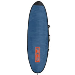 FCS Classic Funboard | Fish Day Surfboard Cover | Steel Blue/White/Red Accents | Surf Board Bag | Day Trip Light To Medium Protection