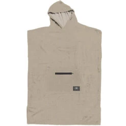 Ocean And Earth | Mens Lightweight Hooded Poncho | Taupe | Guys Surf Beach Poncho |