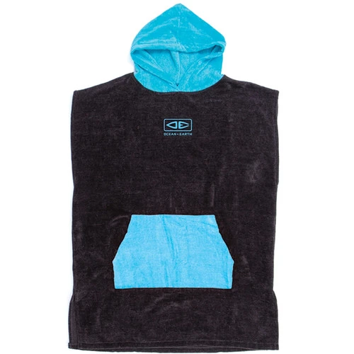 Kids Hooded Towel Surf Poncho | Black Blue | Groms | Youth | Beach Poncho 1 Kids Hooded Towel Surf Poncho | Black Blue | Groms | Youth | Beach Poncho