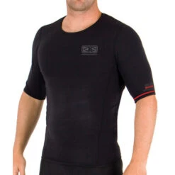 Thermo Short Sleeve Shirt | Surf Vest | Surfing Top | Black | Ocean And Earth | -FCS Store Thermo Surfing Shirt Ocean And Earth Front Snug Fit 93275.1585134257